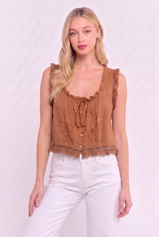 Cinnamon Embroidery Tank