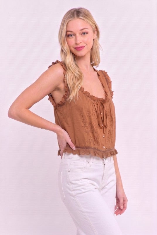 Cinnamon Embroidery Tank