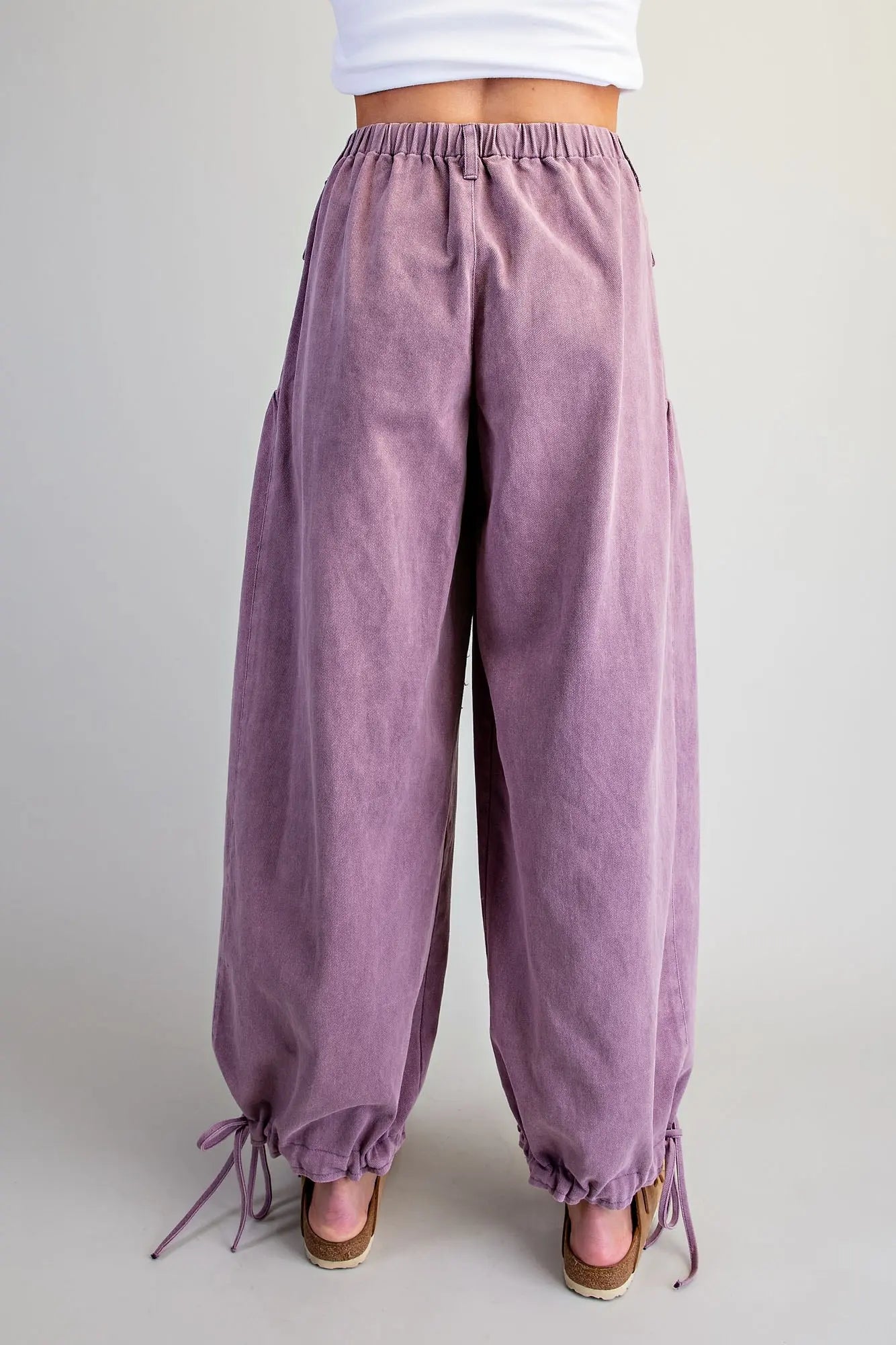 Tie Cuff Mineral Washed Jeans