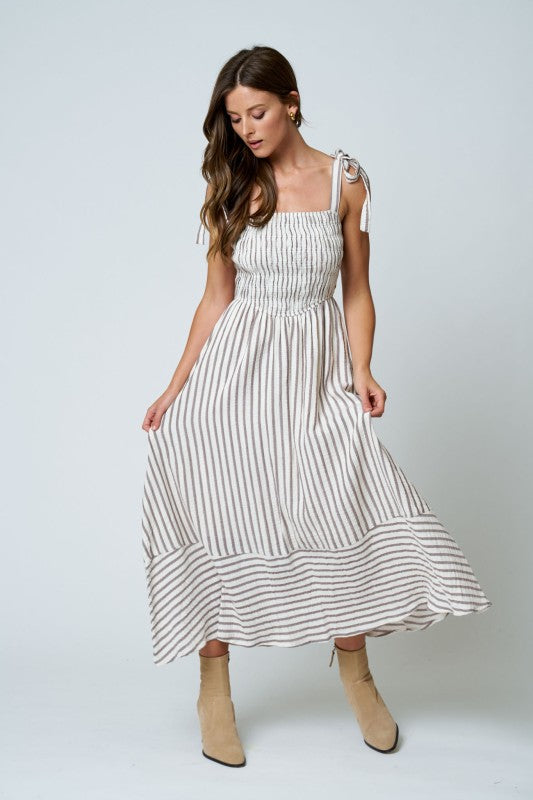 Cotton Gauze Striped Maxi