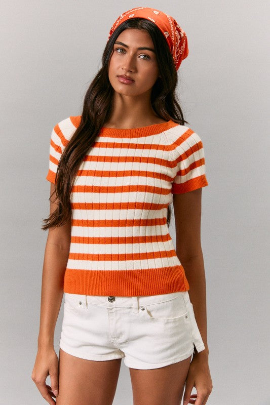 Orange Stripe Sweater