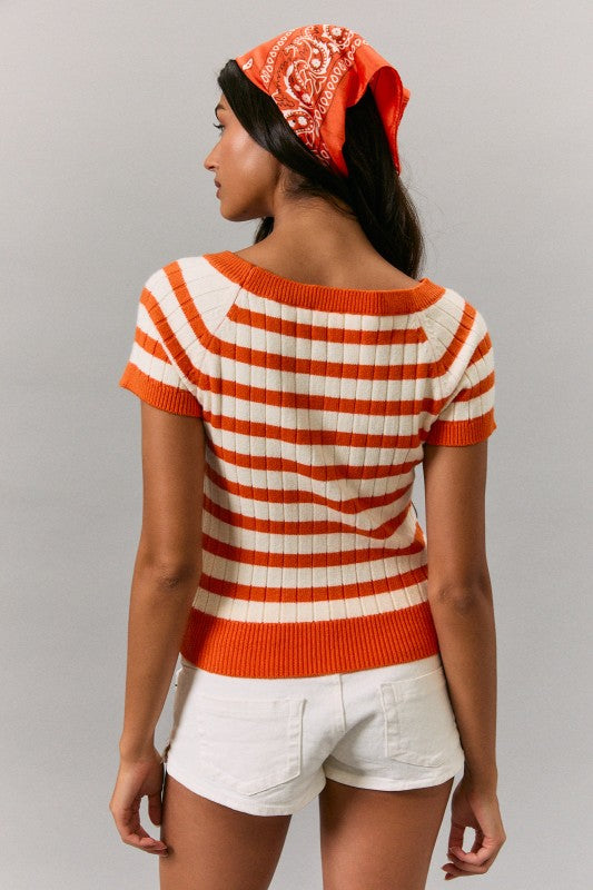 Orange Stripe Sweater