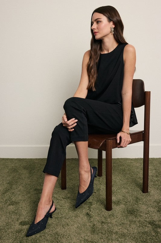 Cropped Black Stretch Pant