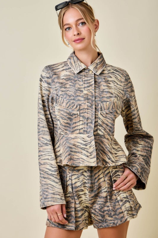 Tiger Peplum Jacket