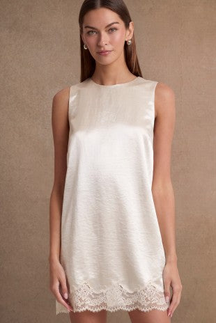 Satin and Lace Mini Dress
