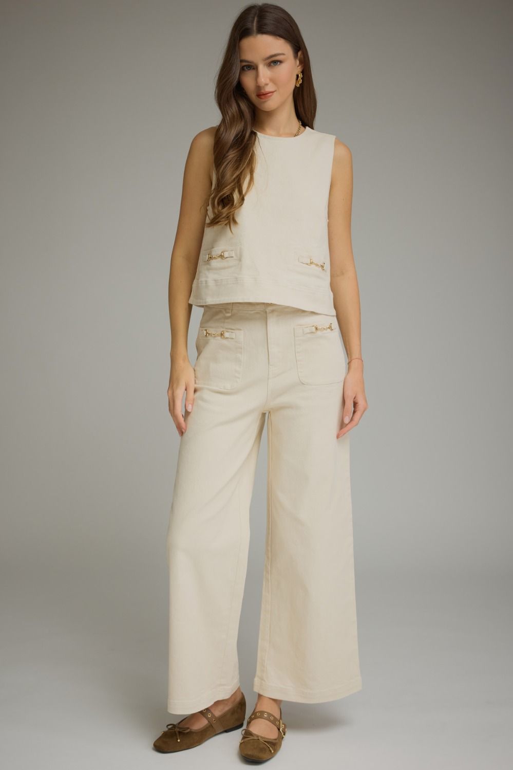 Horse Bit Wide Leg Denim