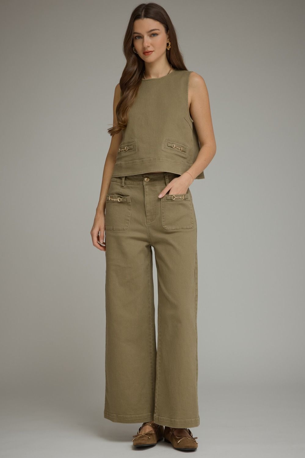 Horse Bit Wide Leg Denim
